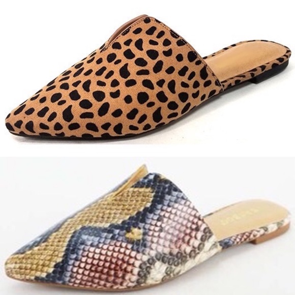 FIRM PRICE- Leopard Cheetah Mules, Flats - Picture 3 of 3